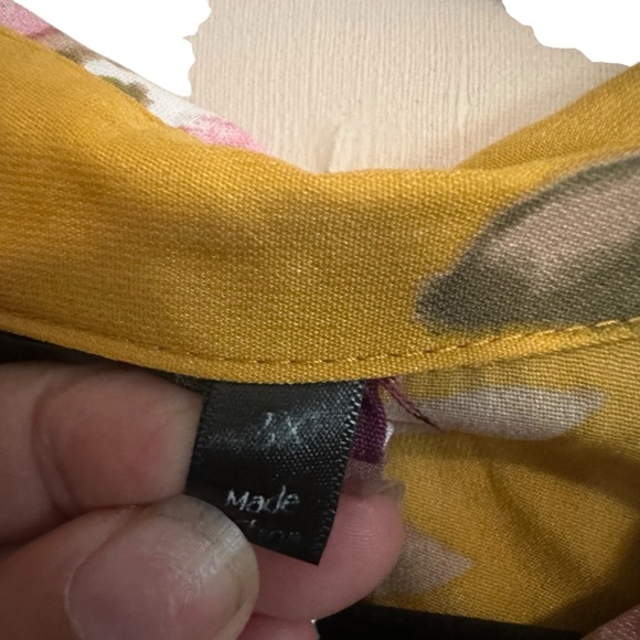 MLLE GABRIELLE, SLEEVELESS, COLLARED, BUTTON DOWN, HI-LOW HEM, FLORAL DRESS 3X - Picture 7 of 7